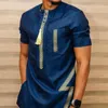 Ethnic Clothing Summer Fashion Style 2023 African Men Short Sleeve Dashiki T-shirt Clothes