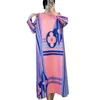 カジュアルドレスYudx Miyake Pleated2023 Spring High-end Printed Temberamen Loose Courfaitr Round Neck Longleeved Dress for Women
