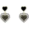 Stud Exquisite Heart Shape Earrings For Women Shining Zircon Love Pearl Earring Girl Jewelry