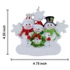 Snowman Family z 2 żywicy wiszący świąteczne ozdoby z błyszczącymi jak pamiątki rzemieślnicze do spersonalizowanych prezentów lub dekoracji domu