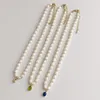Hänge halsband minar texturerade 3 stilar guld färgbönhalsband för kvinnor oregelbundna sötvatten pärla chokers dagliga smycken