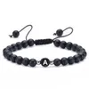 Perlé De Mode Bracelets En Pierre Naturelle Az 26 Lettres Noir Onyx Perles Tressé Strand Bracelet Couple Haute Qualité Bijoux Drop Delive Dhy0C