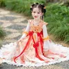 Bühnenkleidung 3-10-12 Weihnachtskleid für Mädchen Kinder Stickerei Kleid Kleider Chinese Folk Kinder Hanfu Party Prinzessin Kostüme Fee Cosplay