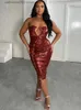 Party Dresses Bandage Cut Out Backless Midi Strapless Dress Women 2023 Summer Sexy Evening Party Bodycon Prom Dresses Elegant Night Clothes T230602