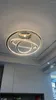 Lampes suspendues Luxe Salon Lustre En Cristal Moderne LED Argent Éclairage Multi Anneau Escalier Chambre Principale Salle À Manger Lumière