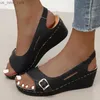 Sandals Women Slip On Wedge Heels Sandals For Summer Shoes Women White Wedges Sandals With Platform Shoes Heeled Sandalias Mujer L230518