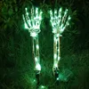 Halloween Light Decorations, Solar Light Skeleton Arm Stakes, 40 LED WARM VIT 8 LIGHES LIGHTS, Batteri String Holiday Party Home Yard Horror Garden Decor