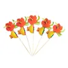 Festive Supplies 50PCS Fruit Coconut Stick Birthday Party Cake Decoration Hawaiian Dessert Flags Kids