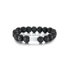 Perlé Noir Pierre Naturelle Perles Lien Bracelet Pour Femmes Homme Simple En Acier Inoxydable Carré Tag Pseira Casual Bijoux Drop Delivery Br Dhlv3