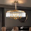 Pendant Lamps Modern Room Lustre K9 Crystal E14 Led Lights American Luxury Copper Gold Lamp Indoor Lighting Fixtures