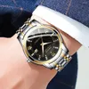 Relógios de pulso Relógios de pulso de quartzo para homens masculinos Sliver Steel Negócios Casual Relógio de luxo Pulseira de diamantes Relógio de pulso masculino Relógio masculino