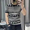 T-shirts pour hommes T-shirt à tricoter à manches courtes multicolore Hommes Slim Streetwear Contrast T Shirt Tee Homme Social Club Outfits Tshirt L230520