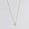 Haut de gamme 18K Or PVD Dainty Waterdrop Ovale Zircone En Acier Inoxydable Pendentif Collier Bijoux De Mode