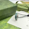 Nieuwe 2023 designer sieraden armband ketting 925 turquoise groen email gebruikt voor mannelijke vrouwelijke koppels paar gepersonaliseerde wijsvinger ring