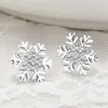 Stadnina nowa urocza kolczyka z płatkiem śniegu dla kobiet świąteczny prezent moda kryształowy cyrkon kolczyki dziewczyny biżuteria