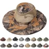 Wide Brim Hats Summer Fishing Sunshade Hat Outdoor Camouflage Breathable Sandal Western Cowboy Net Plane