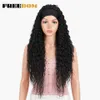 Synthetic Headband Wig Super Soft Long Blonde Curly Wigs 30 inch Deep Curly Wave Cosplay Wigs Heat Resistant Fiber 230524