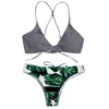 Kvinnors badkläder Hawaii Swiming Beach For Women Summer Sexig tryck Micro Bikinis Kvinnlig baddräkt