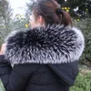 Schals Frauen Natürliche Echte Waschbären Pelz Kragen Schal Winter Parka Mantel Kapuze Trim Dicke Warme Schal Luxus Wrap