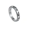 4MM Anxiety Ring For Women Men Moon Fidgets Rings Trend Punk Rings Jewelry Stainless Steel Anti Stress Ring Rotate Gift