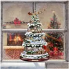 Juldekorationer träd roterande Scpture Train Paste Window Stickers Winter Home Decoration Drop Delivery Garden Festive Party Sup DHV6G