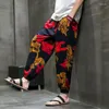 Pantalons pour hommes été hommes taille ample lin jambe lanterne vêtements Y2k Streetwear Cargo homme