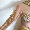 Scenkläder full guld strass klänning kvinnors långa ärmar fransade sexiga pole dansfestival outfit gogo kostym xs5086