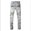 2023Men's Jeans Mode Ausgestelltes männer Zerrissene Distressed Streetwear Schwarz Denim Hosen Lange Bänder Trend Mann #
