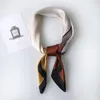 Шарфы Dolphin Fashion Geometric Women Small Square Scarf 70x70 см. Шифоновый шелковистый кирпичный кирпичный кирпичный красный синий повязка на голову Big Bandana Hijab