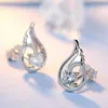 Goujon personnalité ailes d'ange minuscules boucles d'oreilles pour femmes blanc violet Zircon petite oreille clou accessoire saint valentin cadeau