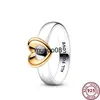 Band Rings 2023 New 925 Sterling Silver Eternal Heart Sliding Asymmetrical Shining Wave Ring Women's Original Fashion DIY Charm Jewelry J230602