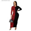 Abiti da festa Zoctuo Women Zebra Midi Dress Pattern Print Patchwork Bodycon Dress Sexy manica lunga autunno elegante abiti da sera lunghi da sera T230602