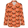 Women's Blouses Halloween Blouse Female Orange Black Bats Basic Loose Autumn Long Sleeve Trendy Shirt Graphic Top Big Size