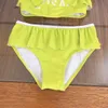 23SS Maillots de bain pour filles Designer Summer Maillot de bain deux pièces Enfants Pur coton Couleur assortie Sling Girls Swim Wear Beach Bikinis Maillots de bain deux pièces vêtements pour bébés