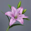 Dekorativa blommor 1 st lily artificial party bröllop brud bukett falsk växt för vardagsrum hem garen dekoration verklig beröring