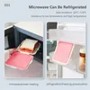 Servis uppsättningar Sandwich Bread Storage Box Office Worker Student Silikon Portable Take-Out Lunch kan värmas upp och förseglas picknickcamping