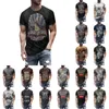 Magliette da uomo Camicetta da uomo a maniche corte con stampa digitale 3D per sport fitness retrò moda uomo