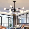 Pendelleuchten Moderne nordische Kronleuchter Beleuchtung 6-16 Köpfe Creatvie Schwarz Roségold LED-Deckenhängelampe für Wohnzimmer Esszimmer Schlafzimmer