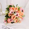 Fleurs décoratives 1 pièces Imitation Bouquet Shinobu Xishi Rose décoration de la maison accessoires fête de mariage Scrapbook fausses plantes pour