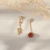 Ear Cuff versão coreana de clipe de coqueiro de verão para meninas enérgicas sem orifícios para as orelhas Brincos de cauda de peixe dourado de flor doce rosa G230602