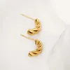 Boucles d'oreilles simples pour femmes, tendance française, Vintage, torsadé, acier titane, semi-circulaire, métallique personnalisé, 2023