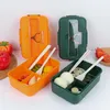 Servies Sets Opbergdoos Bento Box Dagelijks gebruik 1 Set Lunch Met Lepel Eetstokjes Compartimenten Ontwerp Kunststof School Kantoor