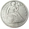 US 1872 P/CC/S Seated Liberty Dollar Silver Plated Coin Copy