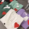 Kadın Tasarımcı Aşk Kalp Kazak Knits Kadınlar En İyi Sweatshirt V-Gutk Hardigan Sıradan İşlemeli 2024SS İnce Bölüm Gevşek High Street Klasik Üstler