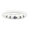 Perles Hommes Croix Noir Lave Bracelets Naturel Oeil De Tigre Pierre Onyx Méditation En Bois Perle Bracelet Bracelet Femmes Yoga Bijoux Drop Del Dhi6Y