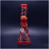 Pipes À Fumer Lueur Dans L'obscurité Bécher Bong 11 Pouces 5 Mm Conception Verre Pipe À Eau Cool Main Peinture Dab Rig Goutte D'huile Livraison À La Maison Gar Dhvxo