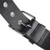 Bälten Fashion Pentagram Rivet Eyelet Belt Versatile Punk Street Needle Buckle Midje Dekorativa midjebandskläder Tillbehör