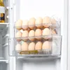 Depolama Şişeleri Buzdolabı Yumurta Organizatörü Buzdolabı yan kapıları için 3 katmanlı rafı çevirme Tarih kaydı ile uzay tasarrufu standı
