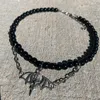 Hänge halsband vampyr bat rosenkrans halsband söt goth grunge