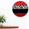 Zegary ścienne Czerwony Zebra Leopard Clock do nowoczesnej dekoracji domowej nastolatek pokój Living igła wisząca stół